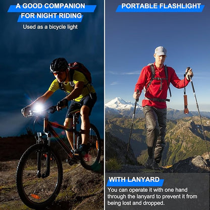 Rechargeable Magnetic Flashlights 100,000 High Lumens, Super Bright LED Powerful Flashlight 8 Modes with COB Work Light, Waterproof Handheld Flash Light for Camping (2 Pack with Paper Box, Brown)