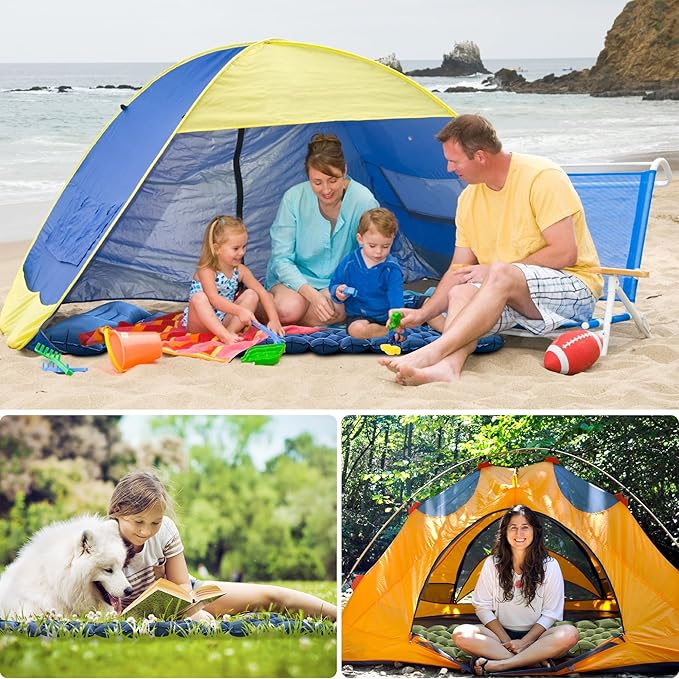 ONTYZZ Sleeping Pad for Camping Ultralight Inflatable Sleeping Pad with Built-in Foot Pump Upgraded Durable Compact Camping Air Pad for Camping Hiking Traveling, Blue