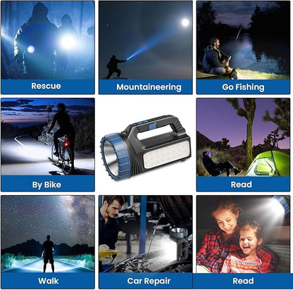 Solar Flashlights, Solar Flashlight Flashlights For Multi Function 8000 Lumens Led Flashlight With Emergency Strobe Light Emergencies, Led High Lumens, Usb C And Large Capacity Battery Fast Charging