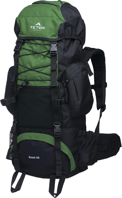 TETON 45L Scout Internal Frame Backpack for Hiking, Camping, Backpacking, Rain Cover Included