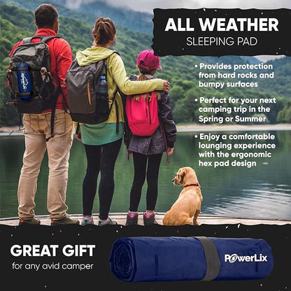 POWERLIX Ultralight Sleeping Pad for Camping with Inflating Bag, Carry Bag, Repair Kit – Compact Lightweight Camping Mat, Outdoor Backpacking Hiking Traveling Airpad Camping Air Mattress