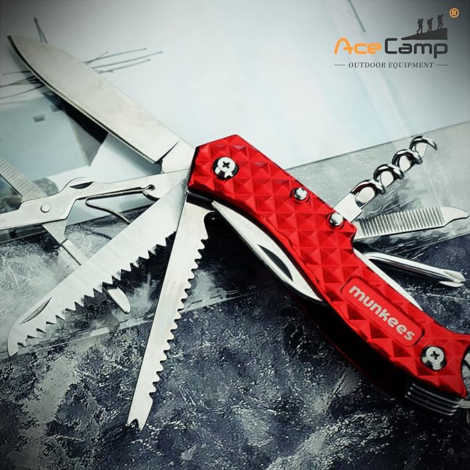 11-In-1 multifunctional pocket tool portable folding tool with blade, scissors, corkscrew, serrated, screwdriver,opener, for outdoor, disaster prevention, operation, camping tools