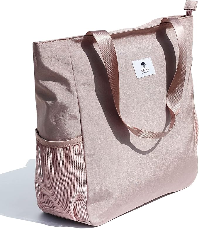 ESVAN Original Floral Water Resistant Large Tote Bag Shoulder Bag for Gym Beach Travel Daily Bags Upgraded