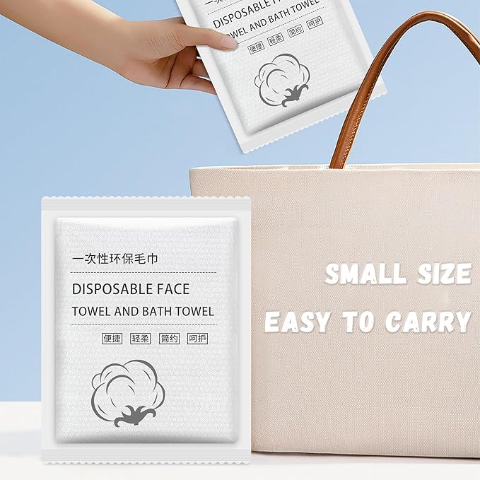 Disposable Bath Towels, 3 Pcs Large Travel Bath Towel 55 * 28 in, Travel Essentials Compressed Towel - Portable Disposable Washcloths for Travel Beach Shower Hiking Swim Hotel Camping