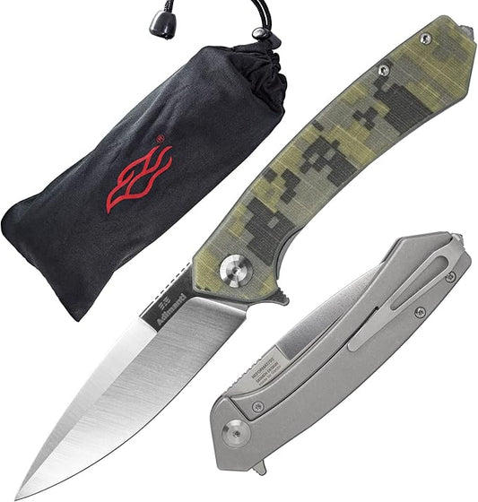 Firebird GANZO Adimanti Skimen Pocket Folding Knife G10 Handle with Clip and Glass Breaker D2 Steel Blade Hunting Fishing Camping Outdoor EDC Knife (Camouflage)