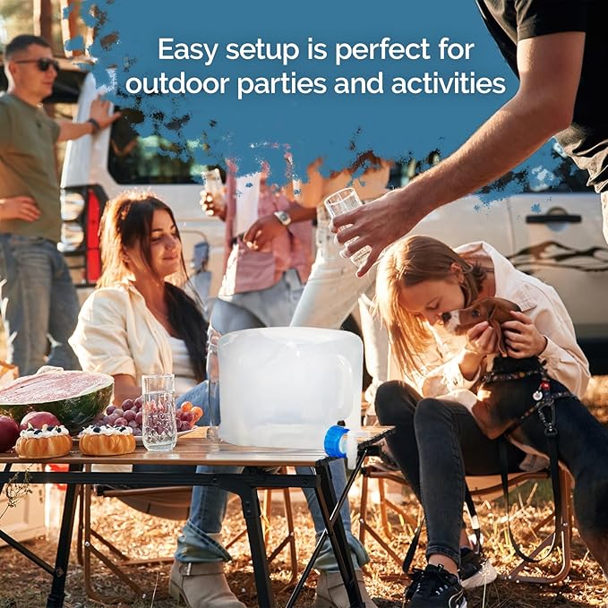 Collapsible Water Containers with Spigot 5.3 Gal - Portable, Reusable - BPA Free, Foldable, Leak-Proof Camping Water Jug for Outdoors, Hiking, Survival Kit, and Emergency Preparedness 4-Pack