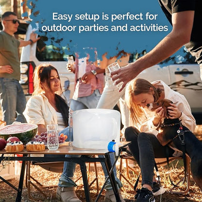 Collapsible Water Containers with Spigot 5.3 Gal - Portable, Reusable - BPA Free, Foldable, Leak-Proof Camping Water Jug for Outdoors, Hiking, Survival Kit, and Emergency Preparedness 4-Pack