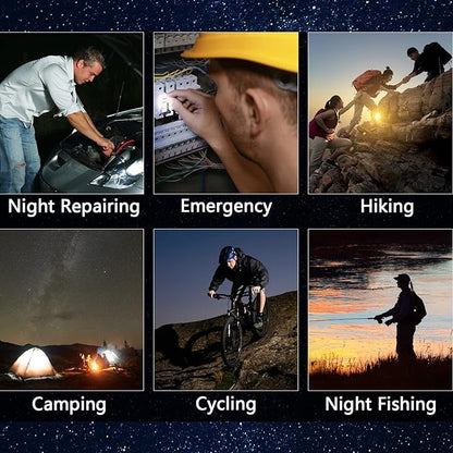 COB Small Flashlight, 1000Lumens Bright Rechargeable COB Keychain Flashlights,4 Light Modes Portable Pocket Light with Folding Bracket Bottle Opener and Magnet Base for Walking and Camping (Round)
