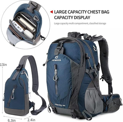 40L Waterproof Lightweight Hiking,Camping,Travel Backpack for Men Women