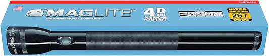 MagLite - S4D015 Maglite Heavy-Duty Incandescent 4-Cell D Flashlight in Display Box, Black