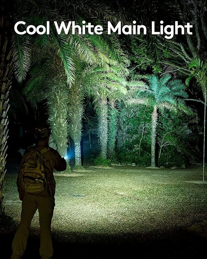 RovyVon A28 Gen 2 1000 Lumens EDC Flashlight, 6500K Cool White LED, USB-C Rechargeable, Dual Button for Momentary On/Lock Mode, Magnetic Clip, Gift for Ourdoor Emergency(365nm/White)