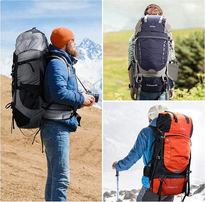HOMIEE 50L Hiking Backpack Travel Bag Waterproof Camping Backpack with Rain Cover Lightweight Backpacking Backpack Rucksack
