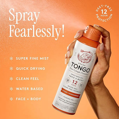 DEET-Free Insect Repellent with Picaridin, The 12 Hour Protection, DEET Alternative - Citrus + Sandalwood
