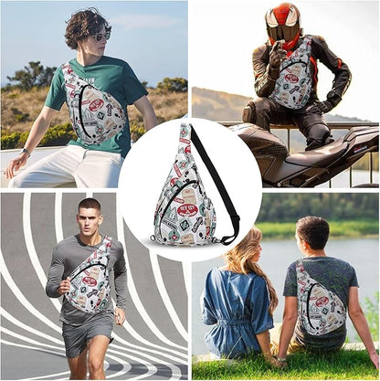 HUA ANGEL Crossbody Sling Bag for Men & Women Lightweight Waterproof Chest Shoulder Bag for Travel Hiking & Everyday Use