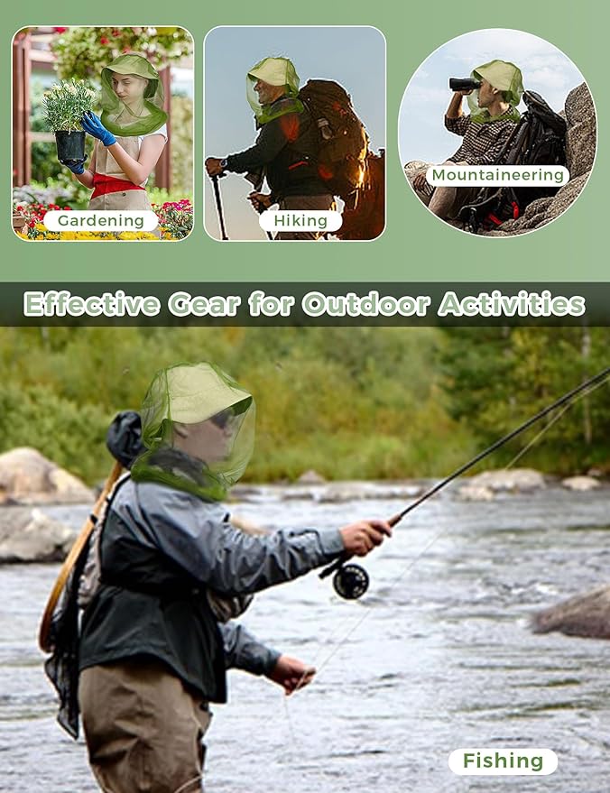 HENNCHEE Mosquito Suits for Adults, Mesh Net Bug Jacket Pant Suit, Outdoor Full Body Protection Mosquito Proof Clothing