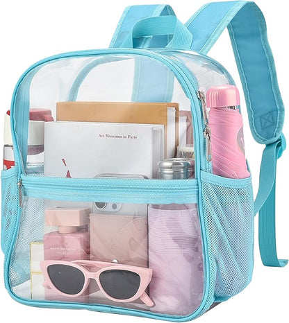 Oraben Clear Backpack for Stadium Events Clear Stadium Backpack 12x6x12 Bag (Enhanced Strap, Teal)