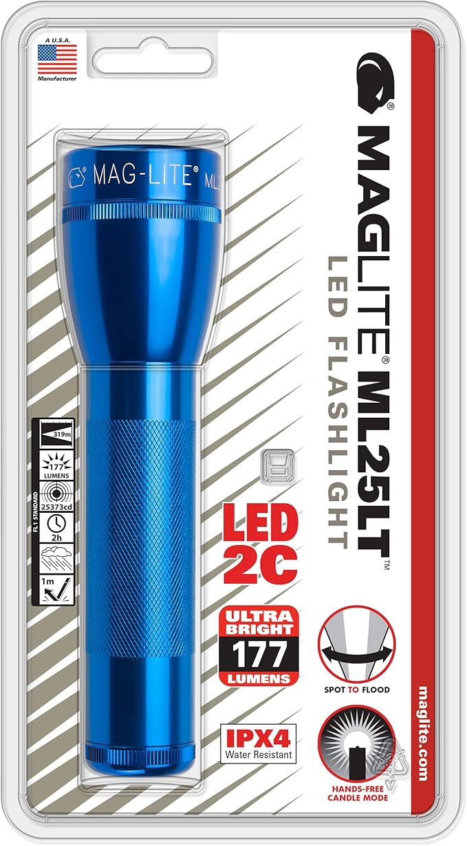 Maglite ML25LT LED 2-Cell C Flashlight, Blue