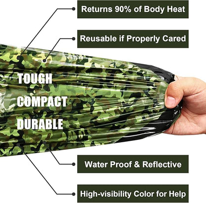Emergency Sleeping Bags Thermal-Emergency-Blankets Ultralight Space Blankets Survival Waterproof Bivy Sack Multi-Purpose Survival Gear for Hiking, Camping, First Aid Kits, Outdoor Survival Gear