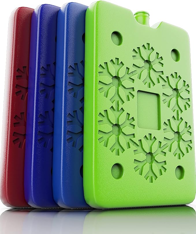 Ice Packs for Lunch boxes and Coolers | Bento Lunch Box Ice Packs, Cooler Bag for Work, School, Picnic or Camping | Reusable Small Freezer Pack, Adult and Kid Friendly