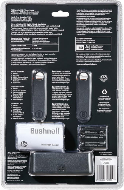 New Bushnell LPX650 Walkie Talkies - Waterproof Long Range Two Way Radios, IP67 Rugged Floating Design, USB-C Rechargeable - Equipped for Wherever Life Takes You (2 Pack)