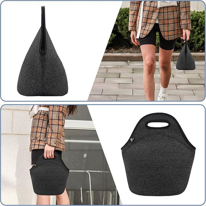 LOVAC Neoprene Lunch Bag for Men,Insulated Lunch Tote,Durable and Waterproof Lunch Bag,Reusable Soft and Lightweight (Black)