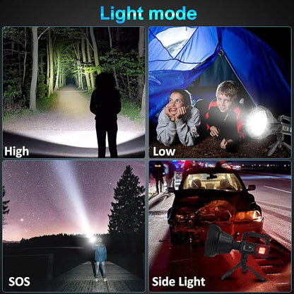 Foleto Rechargeable LED Spotlight Flashlights 100000 High Lumens XHP90 Lamp 6.5 Inch (XXL-Large)