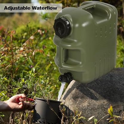REDCAMP 6.6 Gallon Portable Water Container with Spigot, Water Storage Camp Water Jug for Camping Outdoor Hiking (25L Green)