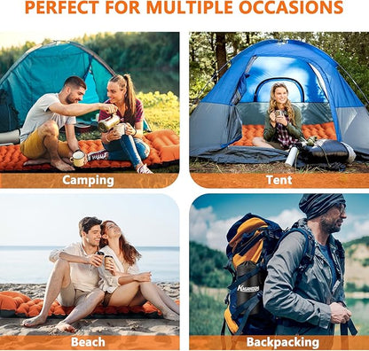 Sleeping Pad for Camping, Ultralight Inflatable Camping Mat with Pillow Built-in Foot Pump Sleeping Pads, Compact & Lightweight Air Mattress for Camping, Backpacking, Hiking