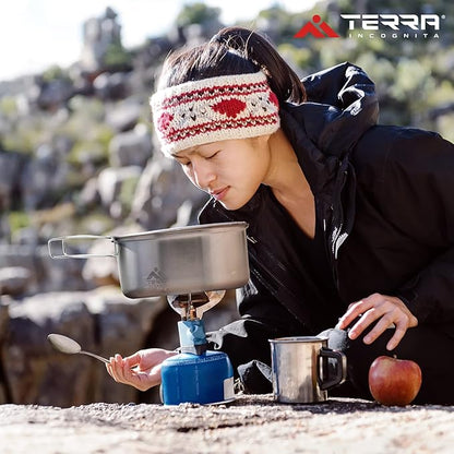 Camping Cookware Set - Stainless Steel, Lightweight, and Durable - Perfect for Camping, Hiking, Fishing, Hunting, and Backpacking - Includes Pot and Skillet Lid