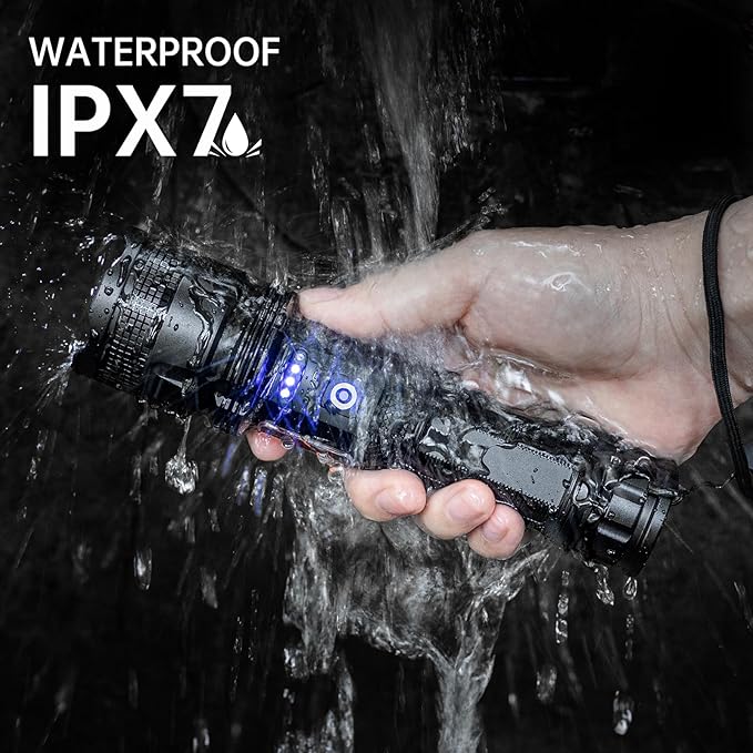 MIXILIN Rechargeable LED Flashlights High Lumens, 990,000 Lumens Super Bright Flashlight with 7 Modes, Powerful Multifunctional Flashlights for Home Camping Emergencies - 2 Pack