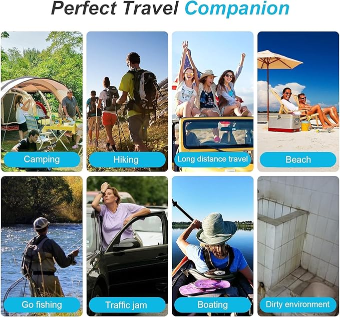 Portable Toilet for Camping, Portable Toilet for Adults, Portable Potty for Adults, Folding Waterproof Porta Potty for Camping, Car, Bucket, Travel, Outdoor, Hiking, Trips, Boat, Beach, Tent (Black)