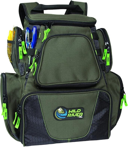Wild River CLC WN3606 Multi-Tackle, Mulit-Pocket, Large Backpack, Fishing Bag, Without Trays