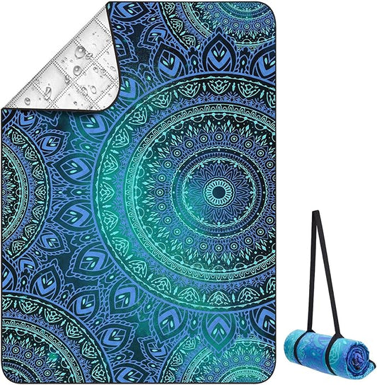 ICOSY Large Picnic Outdoor Blankets, 78" x 59" Beach Camping Blanket Waterproof Sandproof Picnic Camping Mat Camping Gear Essentials