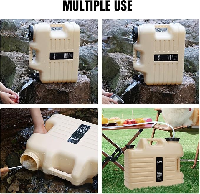 Camping Water Jug, Camping Water Container,4.76 Gallon BPA Free Water Storage with Spigot, Large Water Tank,Portable Emergency Water Storage for Camping,Car, Hiking, Hurricane Supplies.White