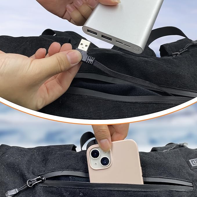 Heated Hand Muff,Electric Heating Hand Warmer Pouch,Hand Warmers Rechargeable,Football Hand Warmer,3 Temperature Control,Hand Warmers Muff for Outdoor Hunting,Golf,Football,Camping (No Battery)