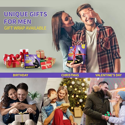 Rechargeable Led Flashlight Gloves, Birthday Fathers Day Gift from Daughter Son Wife, Unique Camping Gadgets Led Gloves for Men Mechanic Car Guy Repairing