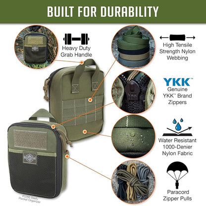 MAXPEDITION Beefy Pocket Organizer, Compact, MOLLE-Compatible, 1000D Nylon Tactical Pouch, Everyday Carry Tool and Gear Storage for Outdoor, Tactical, Survival, 0266