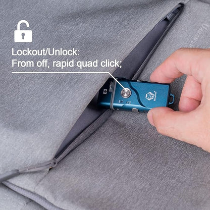 RovyVon E3 Keychain Flashlight-700 Lumen Dual Power Rechargeable with Lockout Mode, Waterproof for Everyday Carry, Camping, Hiking, Emergency