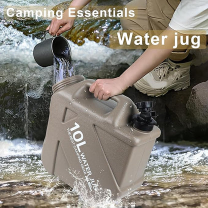2.6Gallon (10L) Water Jug，camping gear，Water Tank,BPA Free Water Jug, Multifunction Water Storage Containers for Camping Outdoor Hiking,Emergency Stroage
