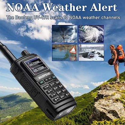 Baofeng Radio UV-17R Ham Radio Handheld (Upgraded of UV-5R) Tri Band Long Range Walkie Talkies for Adults Rechargeable NOAA Weather Receiver, 999CH, Copy Frequency, USB C Charger