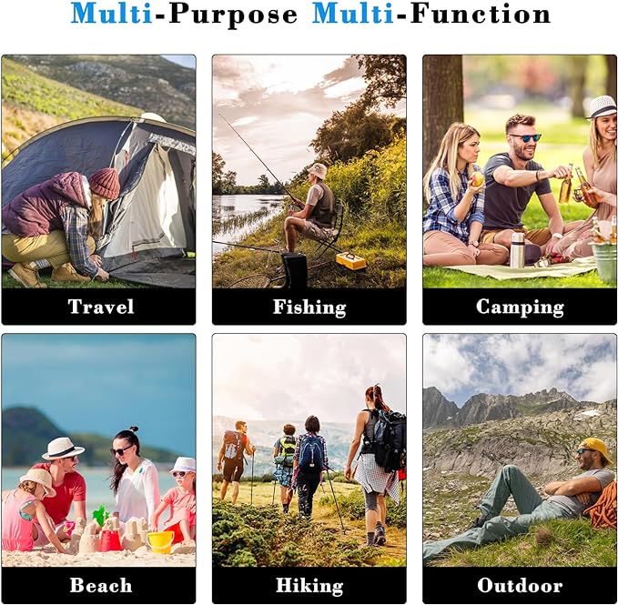 Upgrade XXXL Portable Toilet for Adults Camping, 17.3x16x15.74 In-Large Portable Foldable Toilet with 20pc-35.4x31.5in Garbage Bag, Perfect for Camping, Hiking, Fishing, Travel, Long Trips, Outdoor