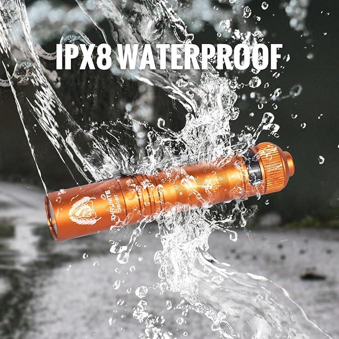 ThruNite BSS Saber 1015 Lumens AA Mini Flashlight Rechargeable, Small EDC Flashlight with Clip High Performance LED Light (Orange)