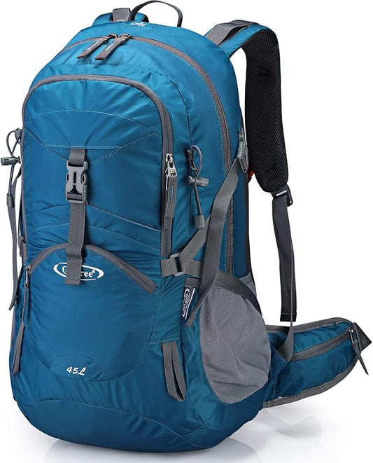 G4Free 45L Hiking Travel Backpack Waterproof with Rain Cover, Outdoor Camping Daypack for Men Women