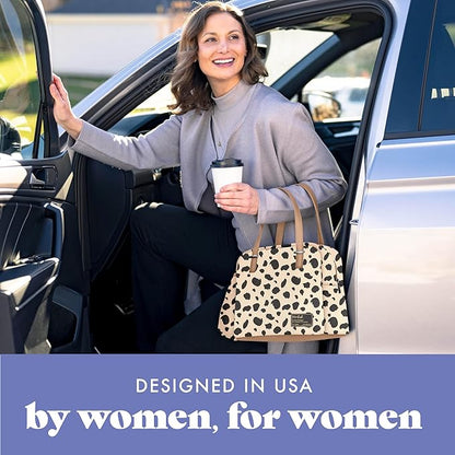 Fit & Fresh Lunch Bag For Women, Insulated Womens Lunch Bag For Work, Leakproof & Stain-Resistant Large Lunch Box For Women With Expandable Bottle Pocket, Zipper Closure Laketown Bag Cheetah Tumbler