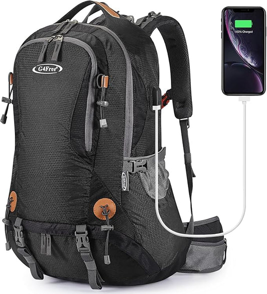 G4Free 50L Hiking Backpack Waterproof Daypack Outdoor Camping Climbing Backpack with Rain Cover for Men Women