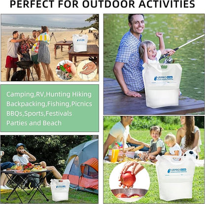 3 Packs Water Storage Carrier Bag, Premium Collapsible Container 5L/ 10L BPA Free Food Grade No-Leak Freezable Foldable for Camping Hiking Backpack Emergency