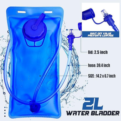 2 Pack Hydration Backpack Pack with 2L Water Bladder, Hiking Backpack with Hydration Bladder Water Rucksack Backpack Bladder Bag Cycling Bicycle Bike/Hiking Climbing Pouch
