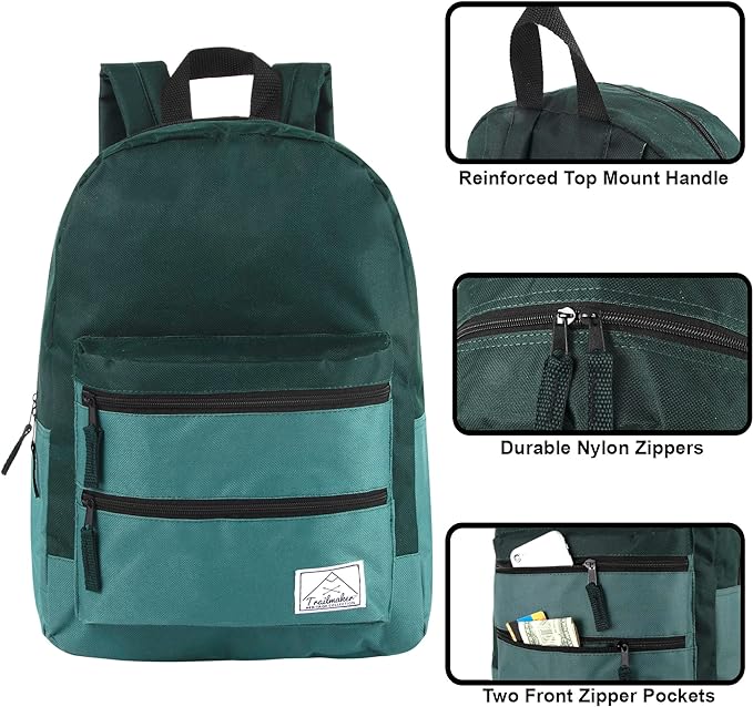 Trail maker Multi Pocket Multicolor Backpack with Adjustable Padded Straps