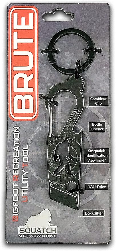 BEAST (Bigfoot Expedition and Survival Tool) Multi-Tool & Bottle Opener, Bigfoot gift for fans of Sasquatch, Yeti, Camping, Hiking - With Screwdriver, Wrench, Carabiner, Box Opener (BEAST 2.0 & BRUTE)