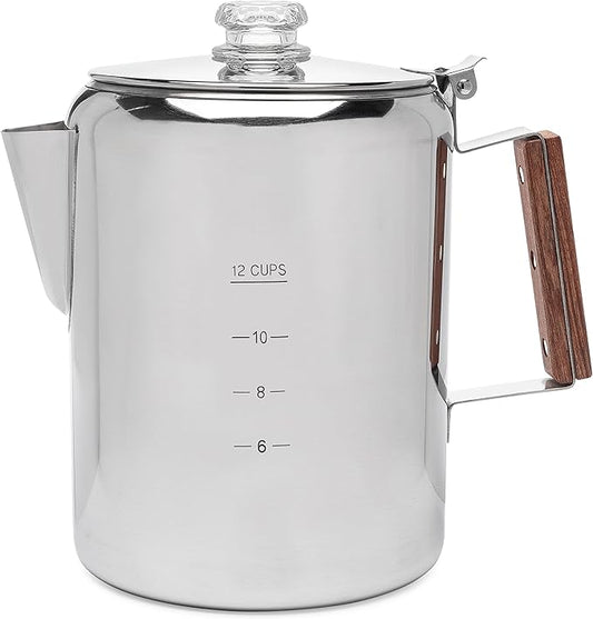COLETTI Bozeman Camping Coffee Pot — America’s Favorite Percolator [12 cup]